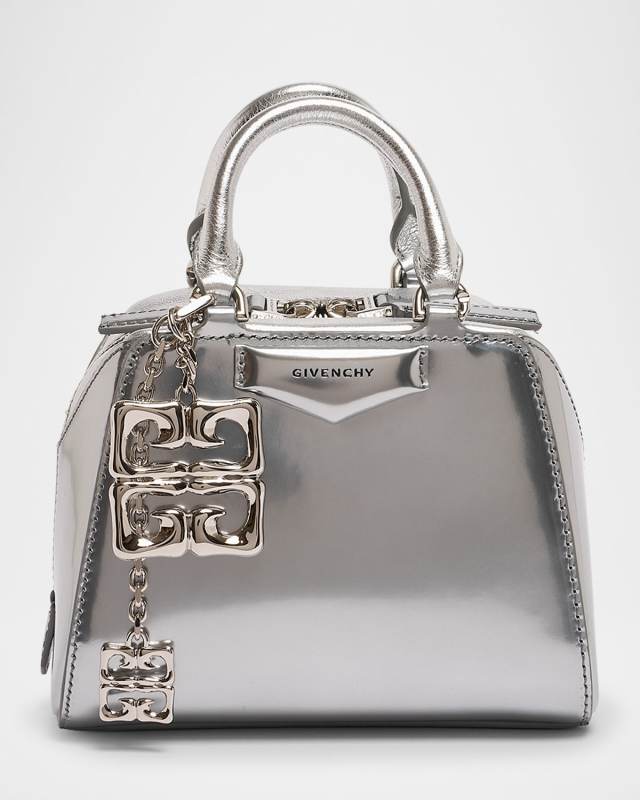 Antigona Nano Cube Crossbody Bag in Metallic Leather